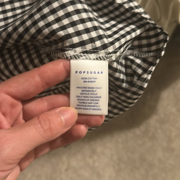 POPSUGAR black & white gingham sleeveless collared shirt dress size XS - Picture 4 of 4